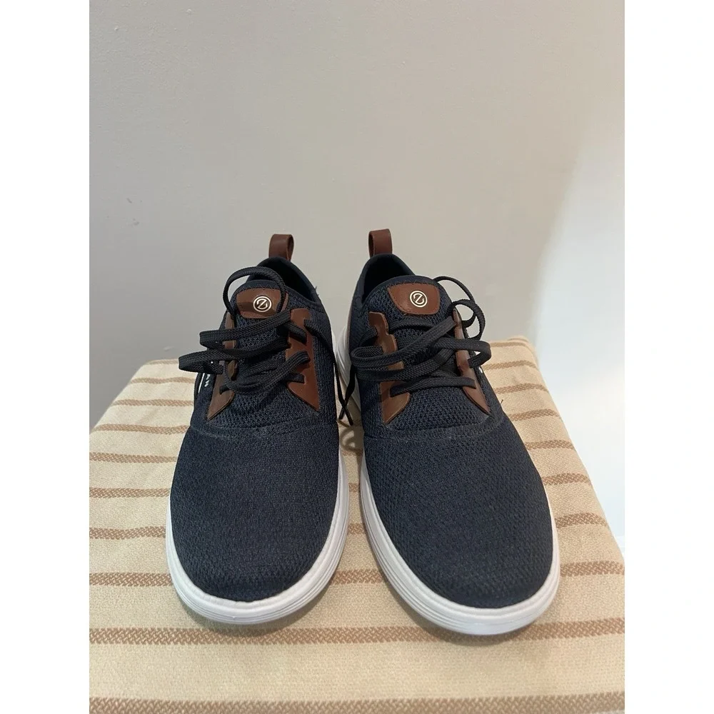 Cole Haan Grand Series Mens 10 Navy Brown Knit Sneakers Casual Shoes C34682
